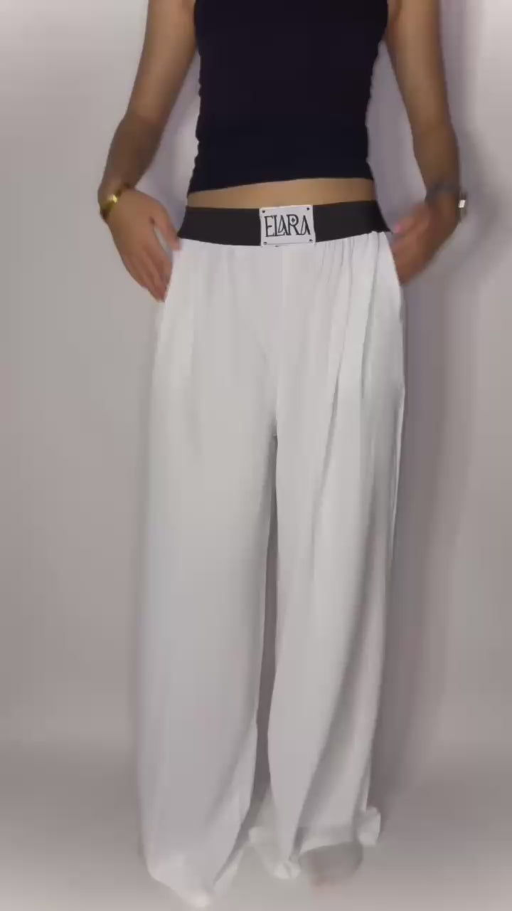 FlexFit High-Waist Wide-Leg Trousers - Grey